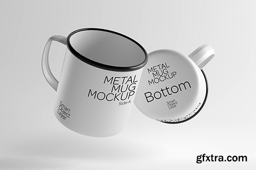 Enamel Cup Mockup Isolated PSD