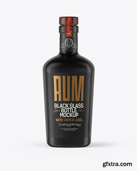 Black Glass Bottle Mockup 54565