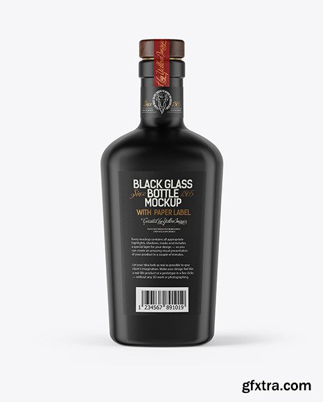 Black Glass Bottle Mockup 54565