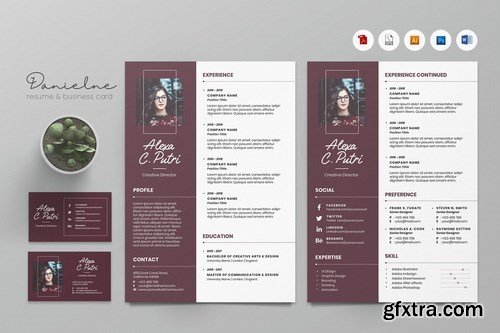 Creative CV Resume & Name Card PSD, DOCX, AI No.01