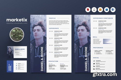 Creative CV Resume & Name Card PSD, DOCX, AI No.4