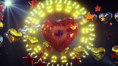 Videohive - Shiny Heart Background 4k