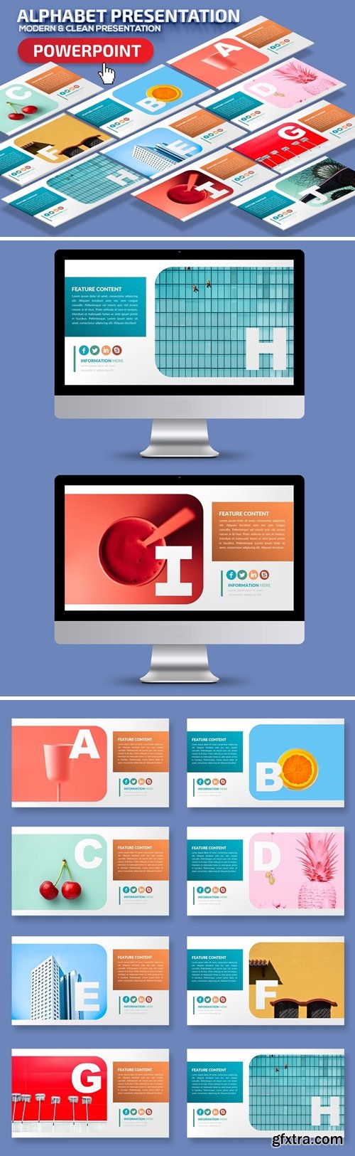 Alphabet Powerpoint, Keynote and Google Slides Templates