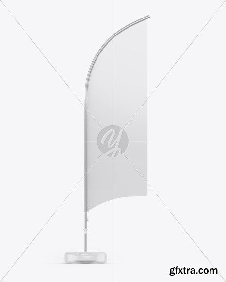 Glossy Convex Flag Mockup 54541