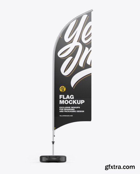 Glossy Convex Flag Mockup 54541