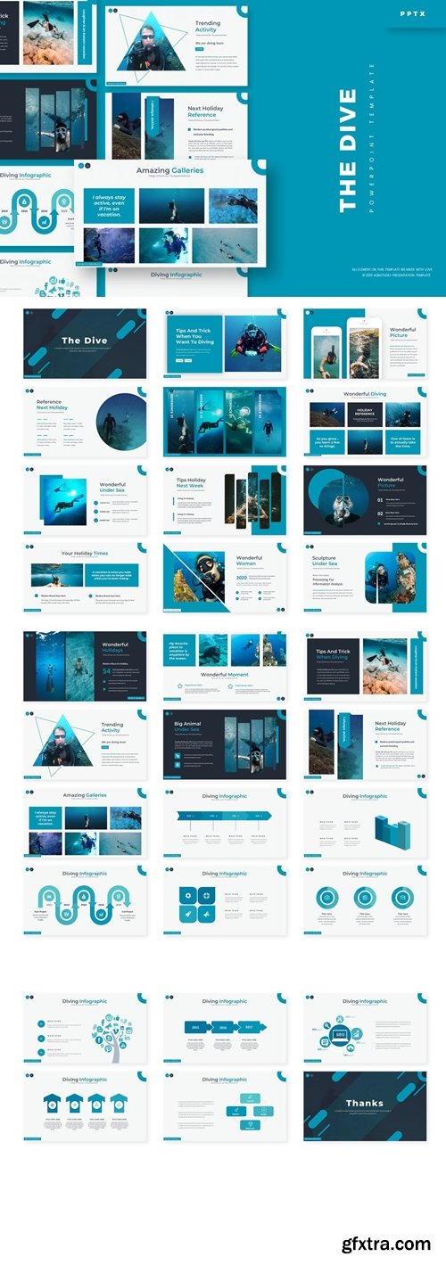 The Dive Powerpoint, Keynote and Google Slides Templates