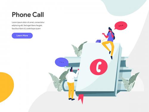 Phone Call Illustration Concept - phone-call-illustration-concept-830b5881-0aa8-42dd-8ccd-b754cb973fb4