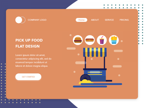 Pick Up Your Food flat design concept for Food Delivery app - pick-up-your-food-flat-design-concept-for-food-delivery-app