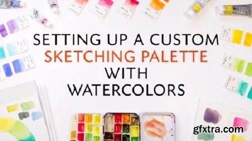 Setting up a custom sketching palette with watercolors