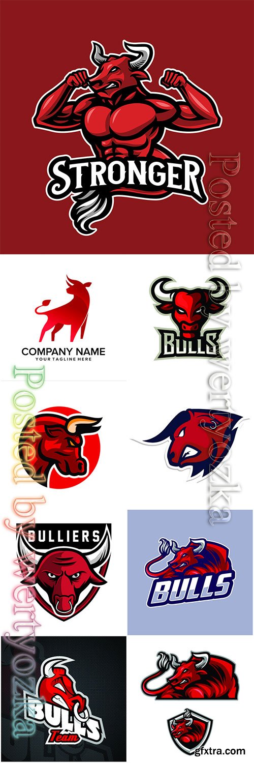 Bull logos vector illustration