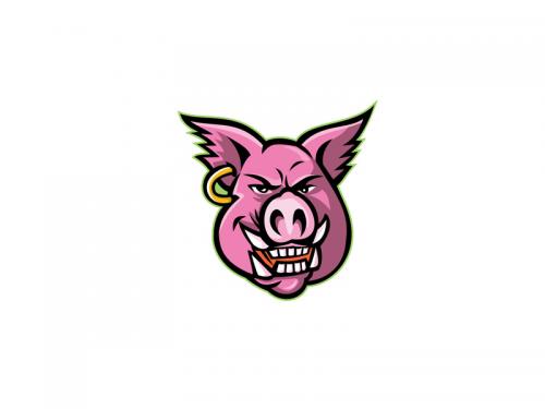 Pink Pig Wearing Earring Mascot - pink-pig-wearing-earring-mascot