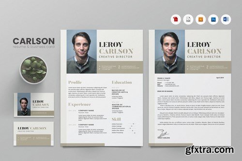 Creative CV Resume & Name Card Pack PSD, DOCX, AI