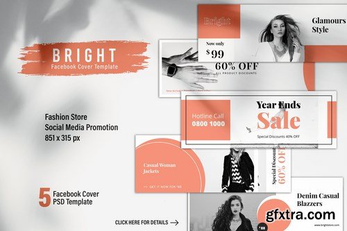 BRIGHT Fashion Store Facebook Cover Template