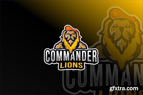 Commander Lions Esport Logo Template