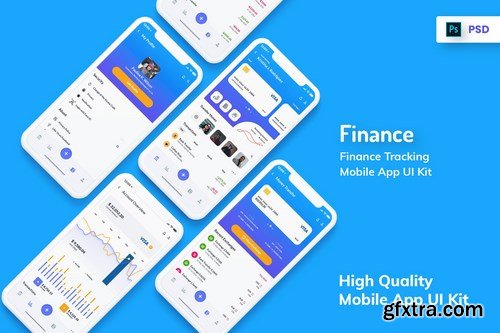 Finance Tracking Mobile App UI Kit Light Version