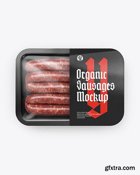 Plastic Tray With Sausages Mockup 54608