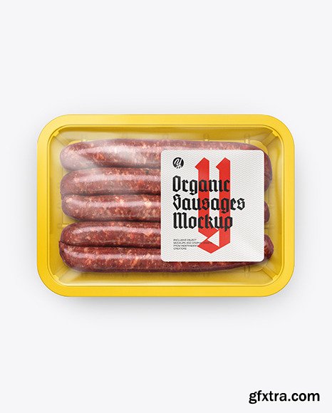 Plastic Tray With Sausages Mockup 54608