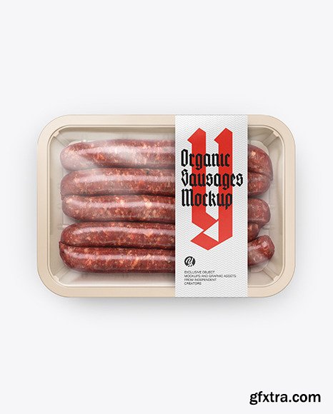 Plastic Tray With Sausages Mockup 54608