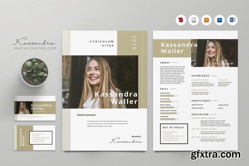 Creative CV Resume & Name Card PSD, DOCX, AI No.19