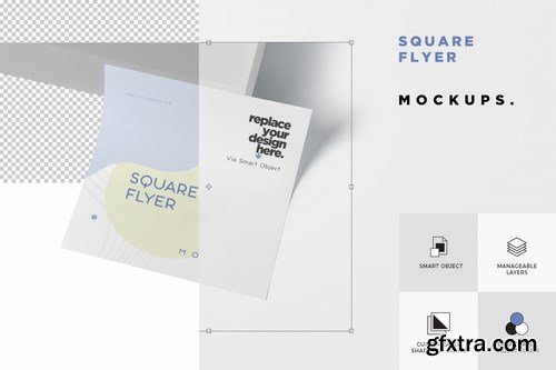 Square Shape Promotional Flyer Mockups