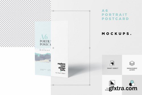 A6 Size Single Page Post Card Mockups