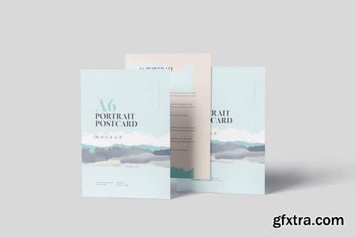 A6 Size Single Page Post Card Mockups