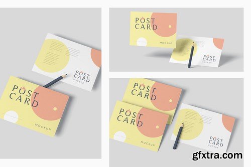 Rectangle Horizontal Postcard Mockup Template