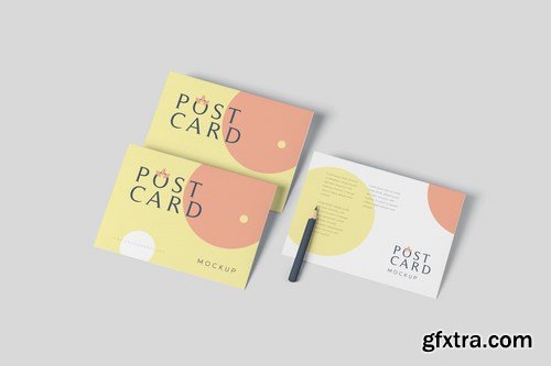 Rectangle Horizontal Postcard Mockup Template