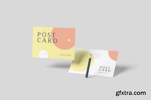 Rectangle Horizontal Postcard Mockup Template