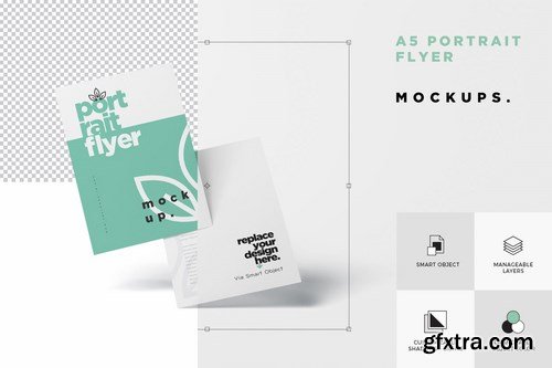 A5 Portrait One-page Event Flyer Mockups