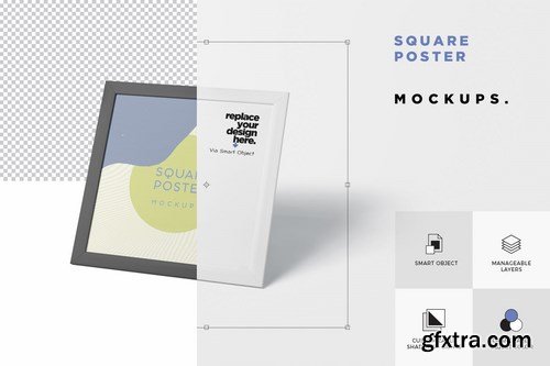 Square Poster Frame Mock-ups