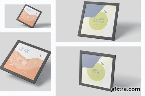 Square Poster Frame Mock-ups