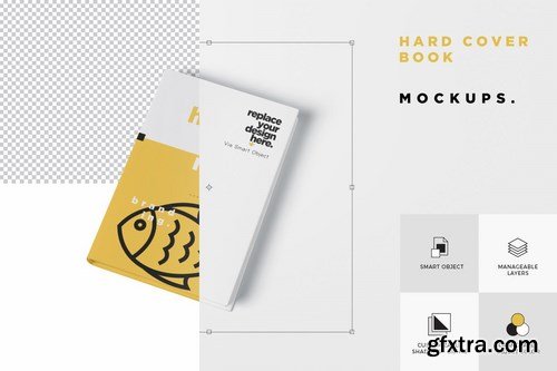 Digest Size Book With Dust Cover Mockups