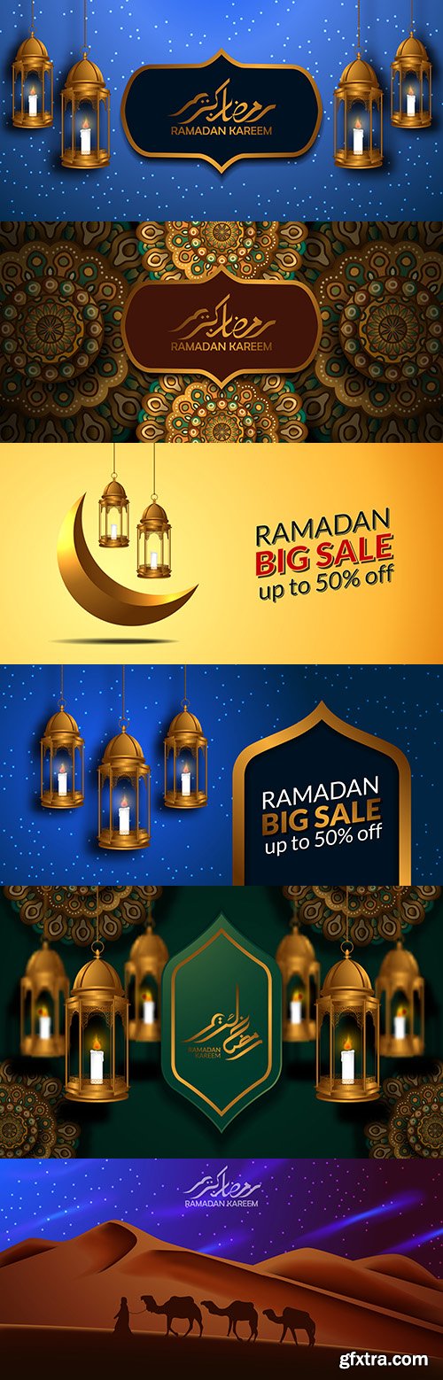 Ramadan Kareem sale collection design illustrations