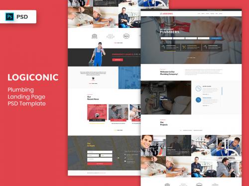 Plumbing Landing Page PSD Template - plumbing-landing-page-psd-template