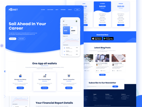 Pocket App Landing Page bie - pocket-app-landing-page-freebie