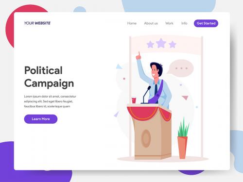 Politician Campaign on Podium Illustration - politician-campaign-on-podium-illustration