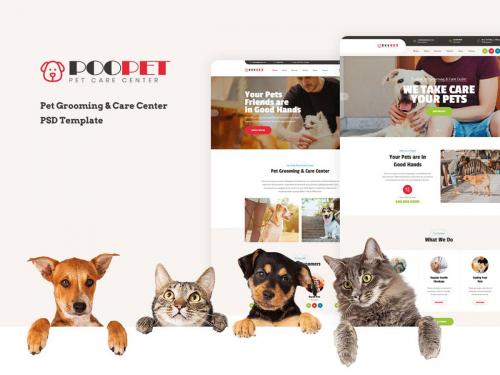 Poopet - Pet Grooming & Care Center PSD Template - poopet-pet-grooming-care-center-psd-template