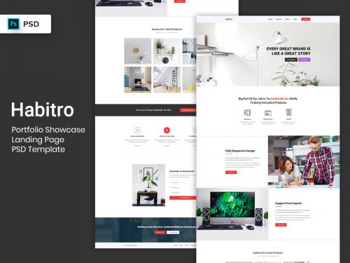 Portfolio Showcase Landing Page PSD Template - portfolio-showcase-landing-page-psd-template