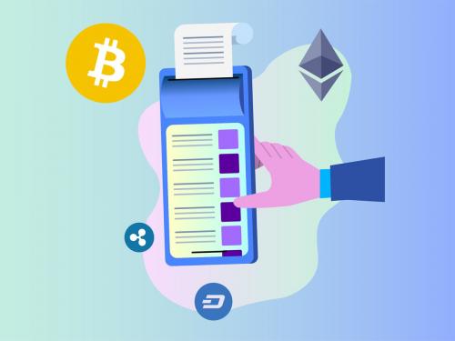 POS with Cryptocurrency 2D Illustration - pos-with-cryptocurrency-2d-illustration