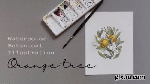 Watercolor Botanical Illustration: Orange tree