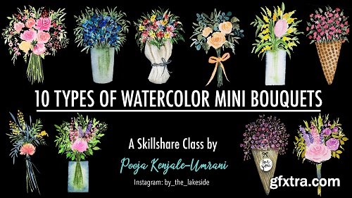 10 Types of Watercolor Mini Bouquets - the joy of painting small illustrations!