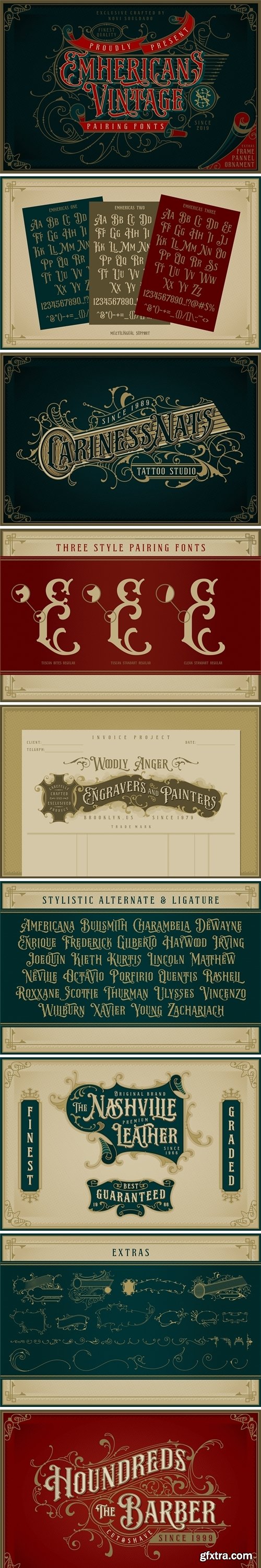 Fontbundles - NS Emnhericans Vintage Pairing Fonts 425353