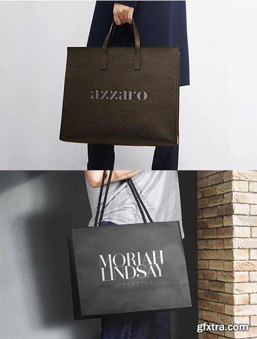 Luxury Shopping Bag PSD Mockup Set