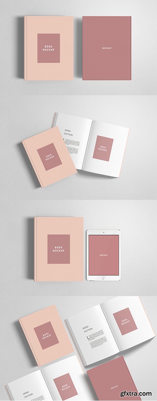 Book Cover PSD Mockup Set