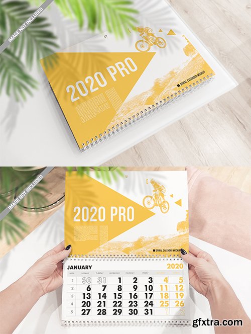 Spiral Wall Calendar PSD Mockup