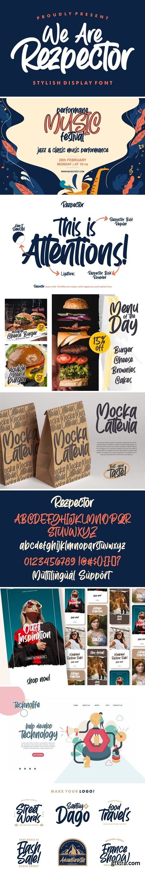 Fontbundles - Rezpector || Stylish Display Font 429898