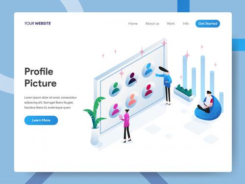 Profile Picture or Avatar Isometric Illustration - profile-picture-or-avatar-isometric-illustration