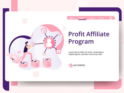 Profit Affiliate Program modern illustration vector - profit-affiliate-program-modern-illustration-vector