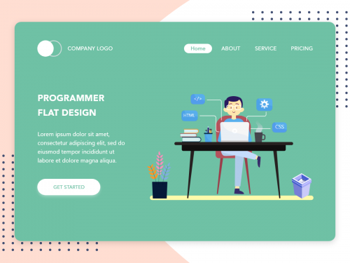 Programmer flat design concept for Landing page - programmer-flat-design-concept-for-landing-page-61517b35-3f1c-4a53-93fa-53a0ce269ebe